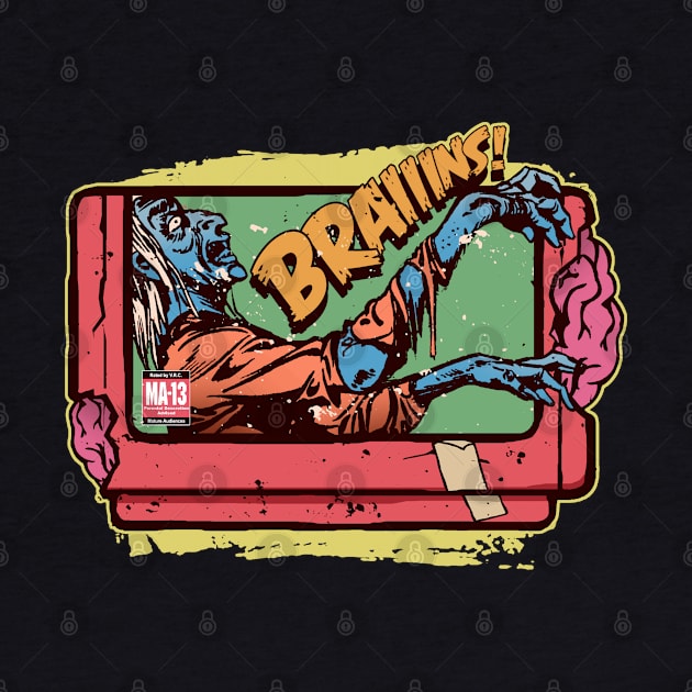 Braiiins! Horror Video Game Cartridge by Another Dose